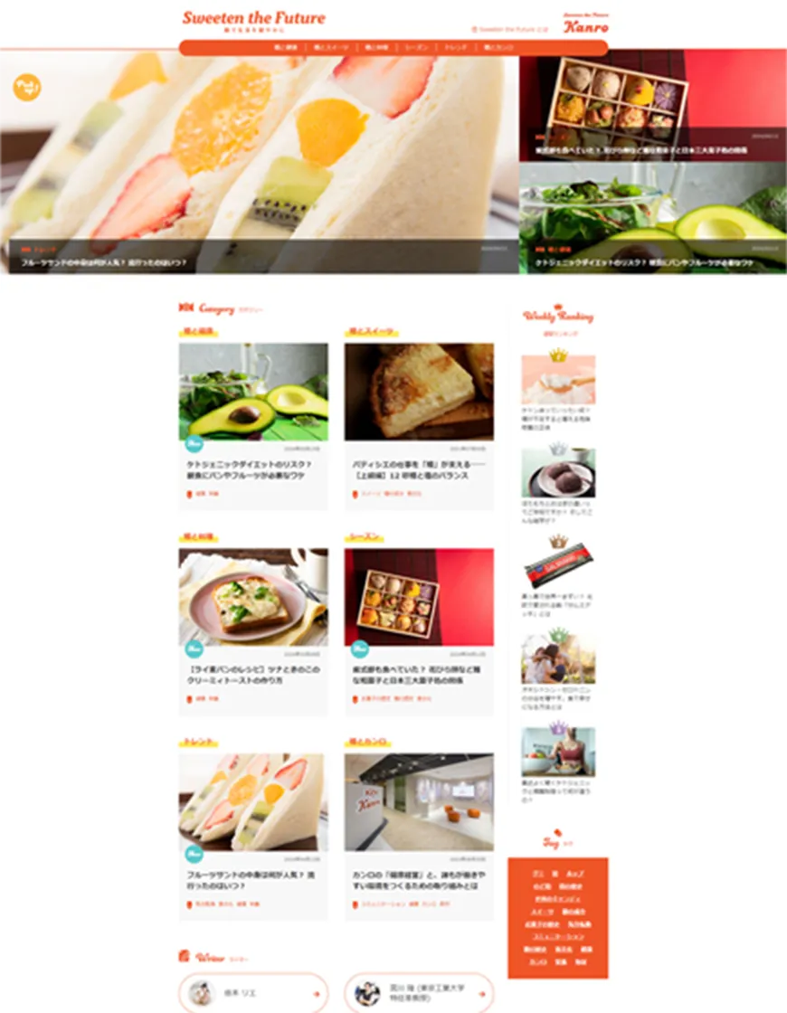 Sweeten the Futureのトップページ画像